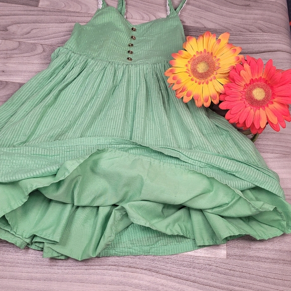 Cynthia Rowley Girls Dress Size 6 Green Lined Applique Flowers - Picture 9 of 10